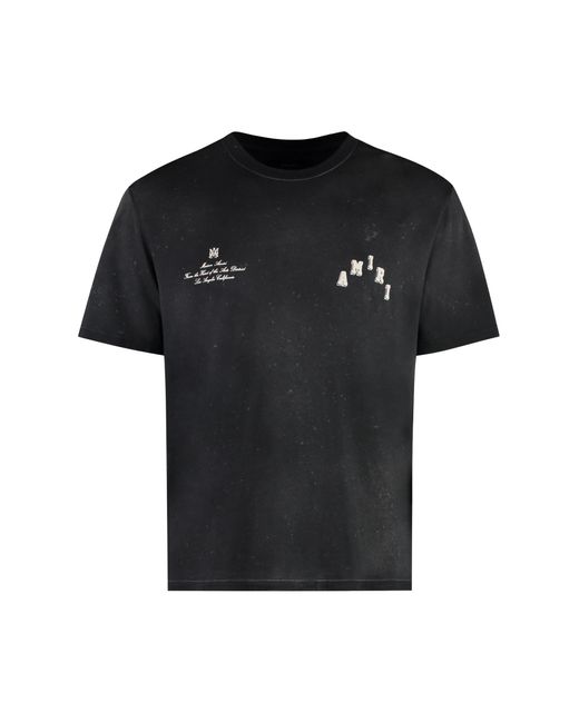 Amiri Black Cotton Crew-Neck T-Shirt for men