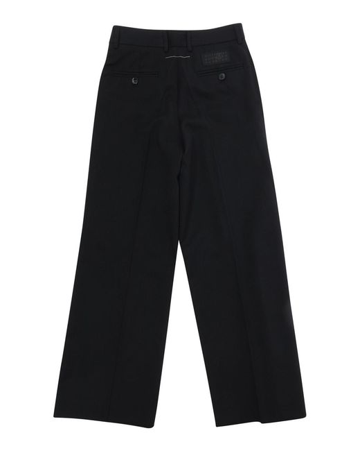 MM6 by Maison Margiela Gray Pants With Side Pockets, Hems Wool Trousers for men