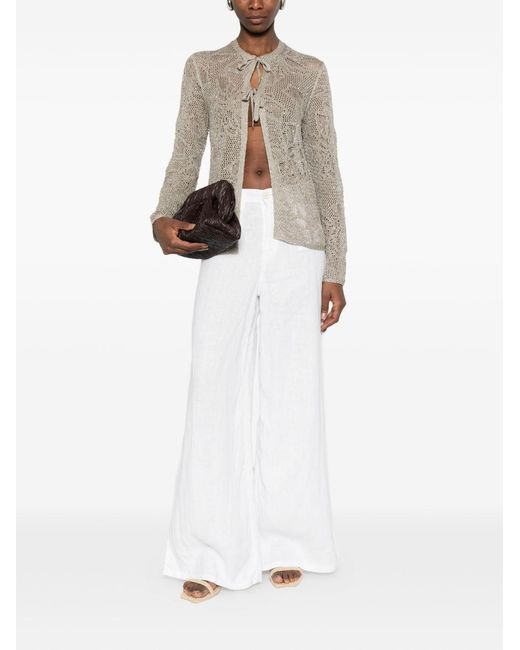 Fabiana Filippi White Openwork Cardigan