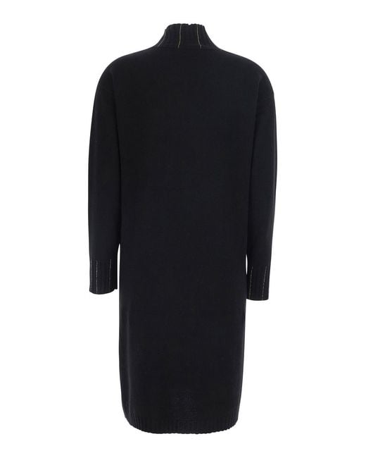 Fabiana Filippi Black Dress With Collar, Wool Blend
