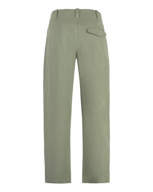 A.P.C. Green Renato Cotton-Linen Trousers for men