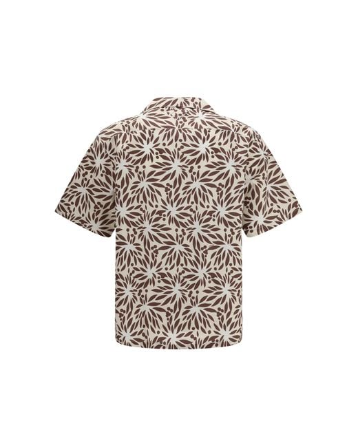 Prada Multicolor Printed Cotton Bowling Shirt for men