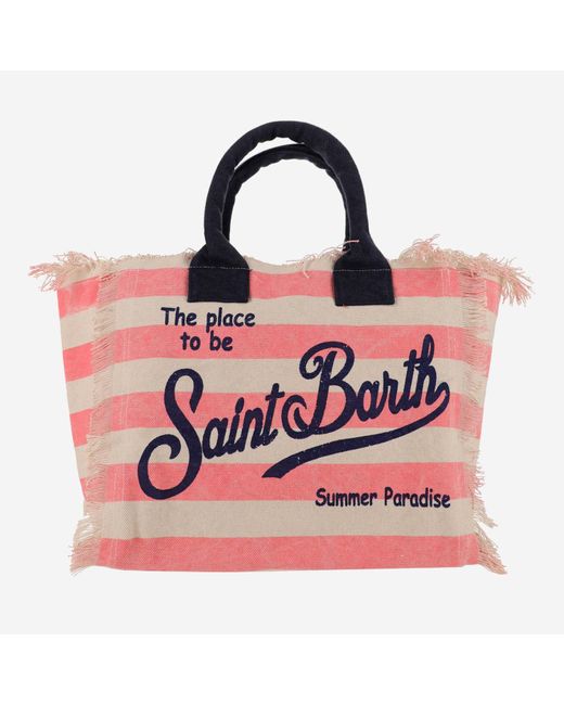 Mc2 Saint Barth Pink Logo Print Vanity Bag