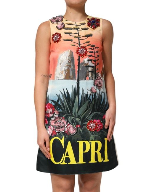 Dolce & Gabbana White Multicolor Crystal Embellished A