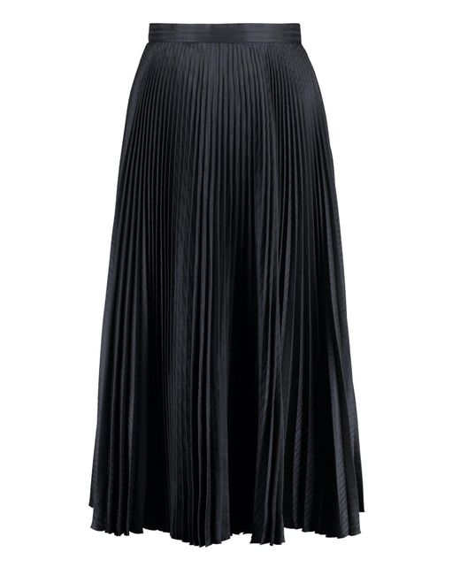 Prada Black Silk Pleated Skirt
