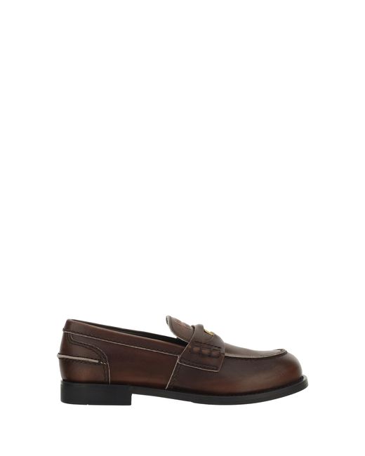 Miu Miu White Leather Loafers