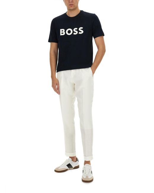 Boss White Linen Pants for men