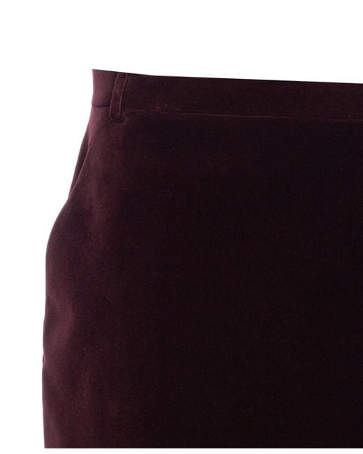Saint Laurent Blue Mini Wrap Cotton Velevt Skirt