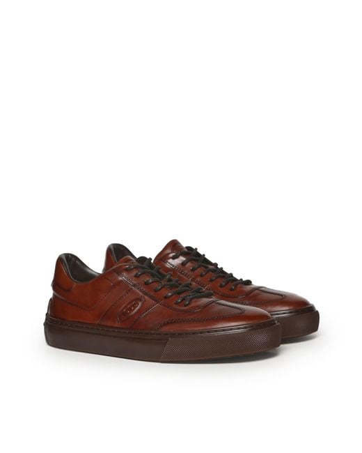 Tod's Brown Leather Sneakers for men