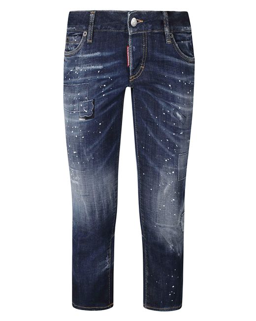 DSquared² Blue Fitted Cropped Jeans
