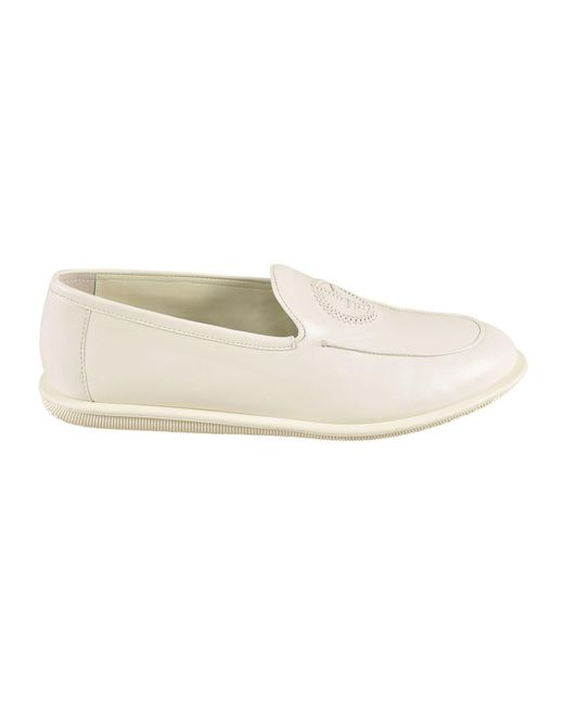Giorgio Armani White Classic Fitted Slide-on Loafers for men