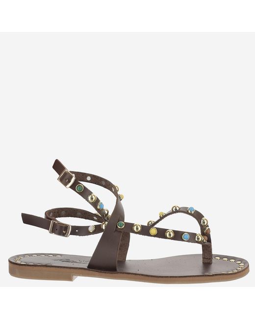 Kima Brown Leather Sandal Naxos