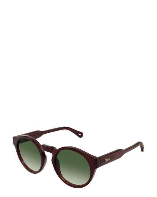 Chloé Green Round Framed Sunglasses