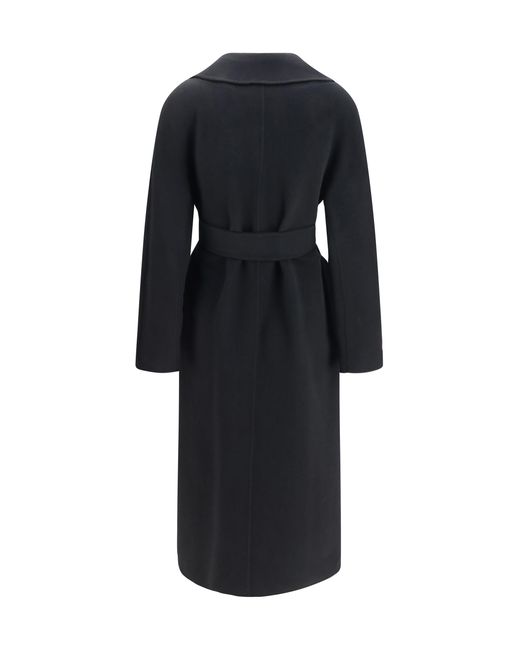Max Mara Black Long Robe Coat