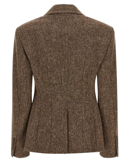 Brunello Cucinelli Brown Virgin Wool Blazer Clothing