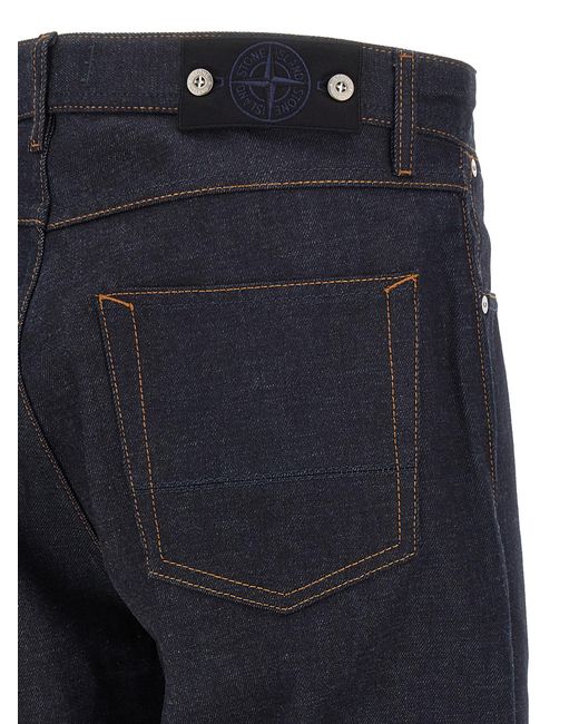 Stone Island Blue Denim-Rinsed' Jeans for men