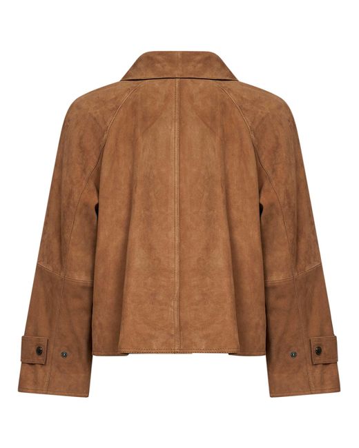 Weekend by Maxmara Brown Jacket Wkdabito Hazelnut Suede Leather