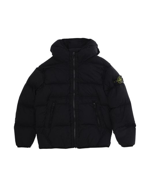 Stone Island Blue Short Parka Tech Fabric Padded Jackets for men