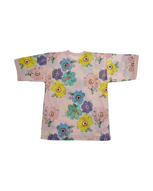 Marni Blue Round Neck Dress Floral Cotton