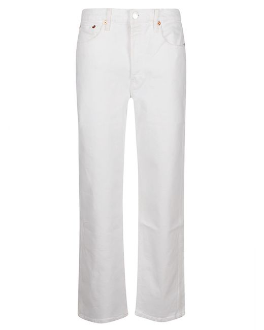 Re/done White 90S High Rise Loose Jeans