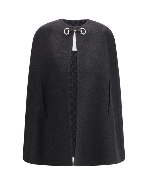 Gucci Black Wool-Blend Cape