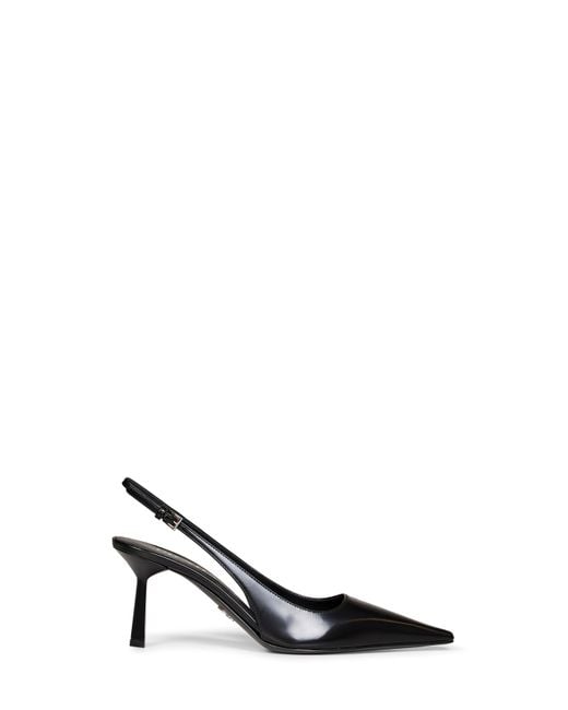 Prada White Calzature Brushed Leather Slingback Pumps