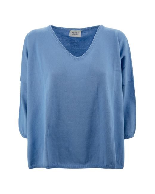 Be You Blue V-Neck Sweater