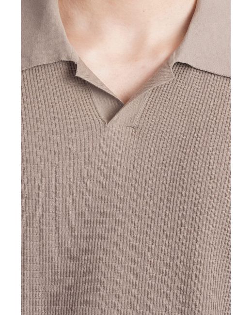 Roberto Collina Gray Polo In Taupe Cotton for men