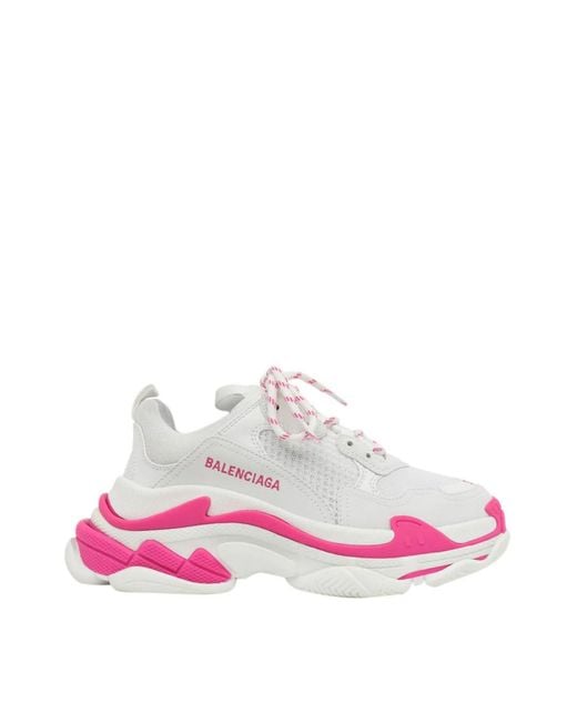 Balenciaga Pink Triple S Logo Sneakers Shoes for men