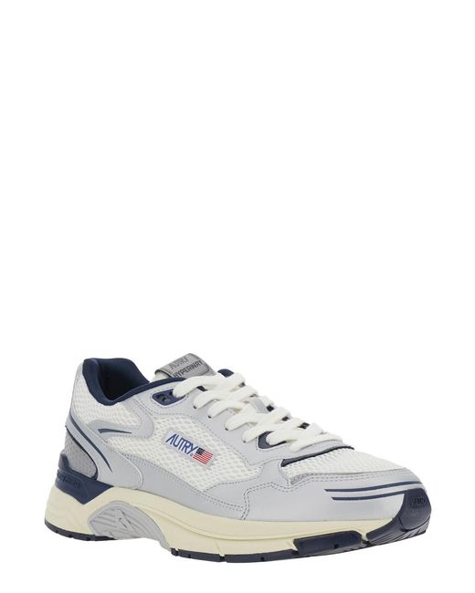 Autry White Low-Top Sneakers Hyperway Polyurethane Trainers for men
