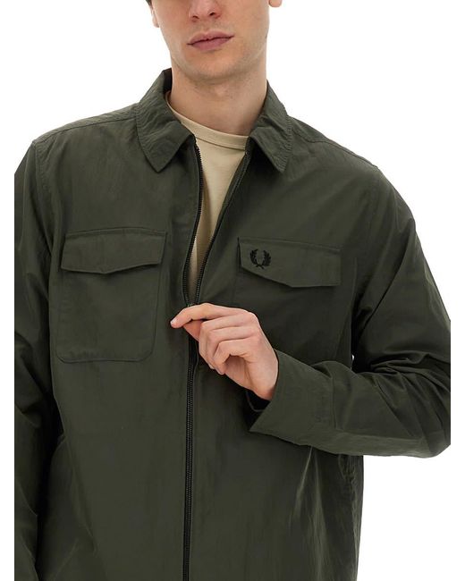 Fred Perry Green Shirt Jacket for men