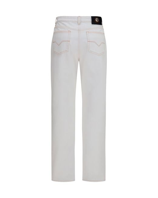 Versace Gray High-Waisted Jeans Cotton