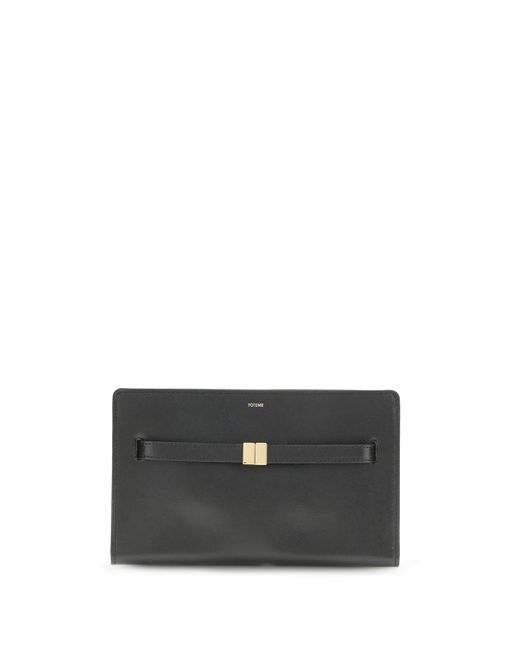 Totême Gray Belted Leather Crossbody Bag Cow Shoulder
