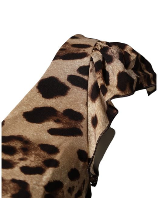 Dolce & Gabbana Brown Leopard Sleeveless Sheath Midi Dress 05+Se