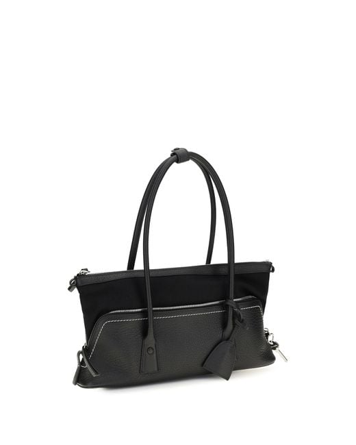 Maison Margiela Black 5Ac Shoulder Bag Leather With Logo Calf Bos Taurus