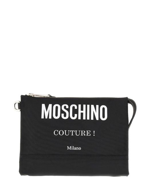 Moschino Black Clutch Bag With Logo for men