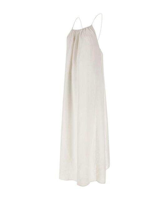 Sun 68 White Tank Linen And Viscose Dress