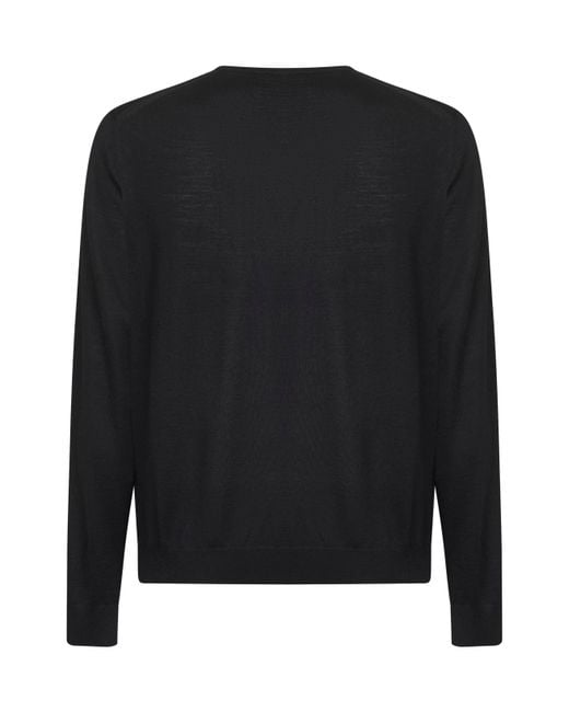 Prada Black Wool Crewneck Sweater Virgin for men