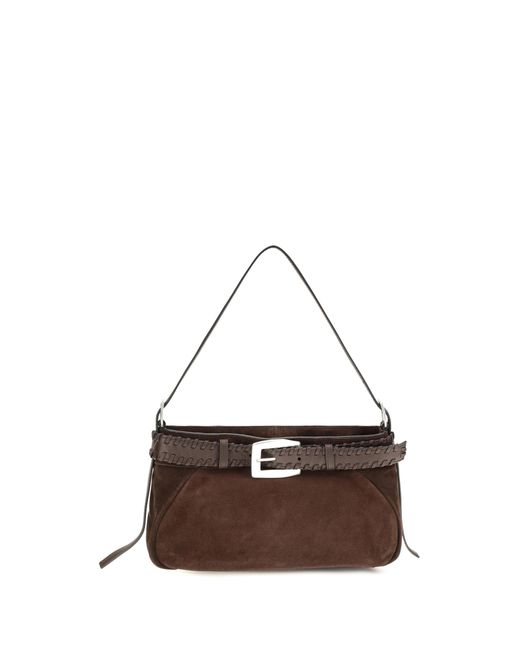 Staud Brown Brooklyn Shoulder Bag Lamb Ovis Aries