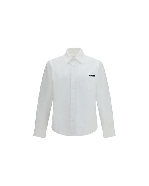 Prada White Cotton Dress Shirt for men