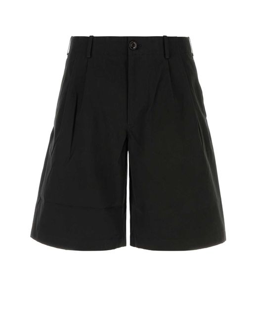 Our Legacy Black Cotton Bermuda Shorts for men