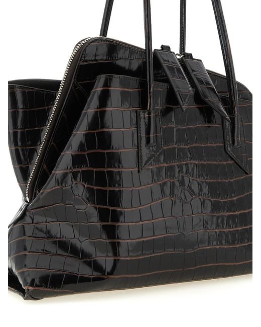 The Attico Black Bovine Leather Shoulder Bag