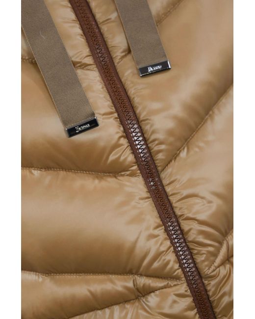 Herno Brown Quilted Down Jacket With Drawstring