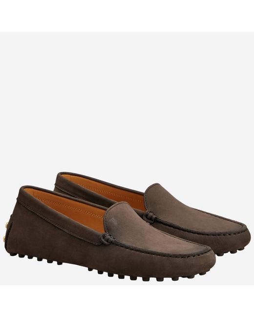 Tod's Brown Moccasins Suede Calfskin Shoe