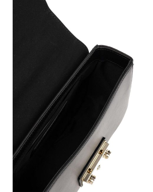 Furla Black Metropolis Push-lock Detailed Mini Top Handle Bag