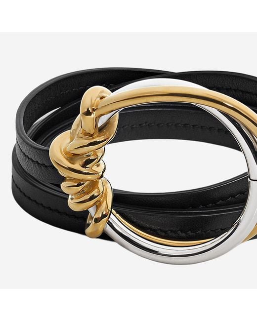Bottega Veneta Black Belt Knot Ring Calfskin