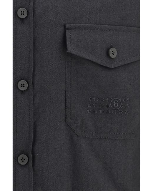 MM6 by Maison Margiela Blue Wool-Blend Shirt for men