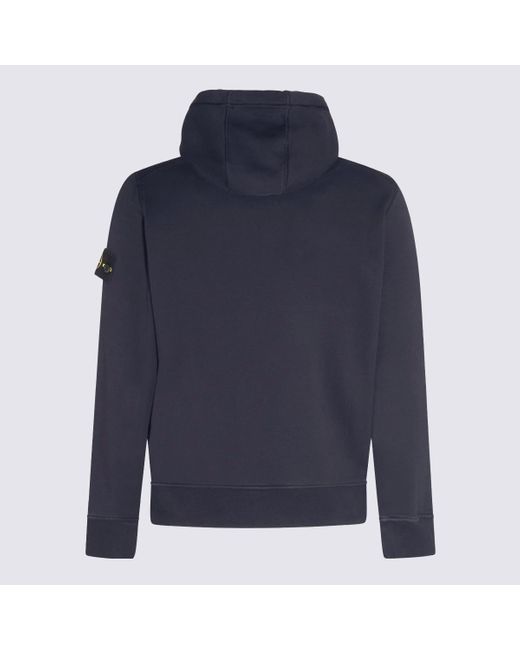 Stone Island Blue Cotton Hoodie Sweatshirt for men