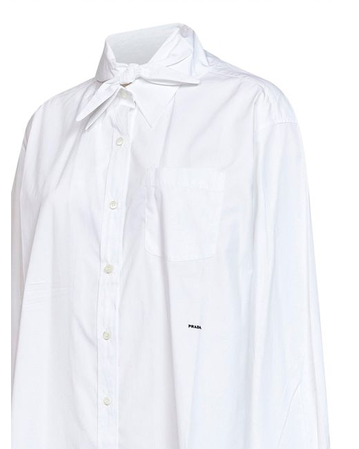 Prada White Shirt Poplin Cotton