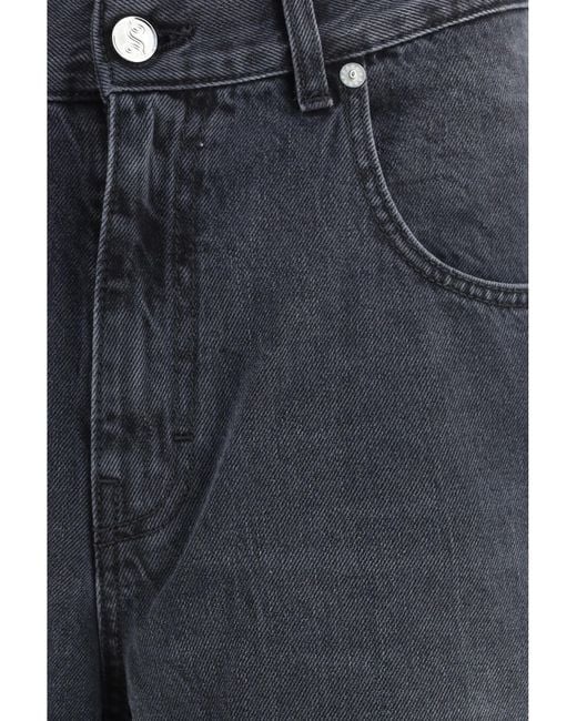 Séfr Blue Relaxed Cut Straight Leg Jeans Cotton for men